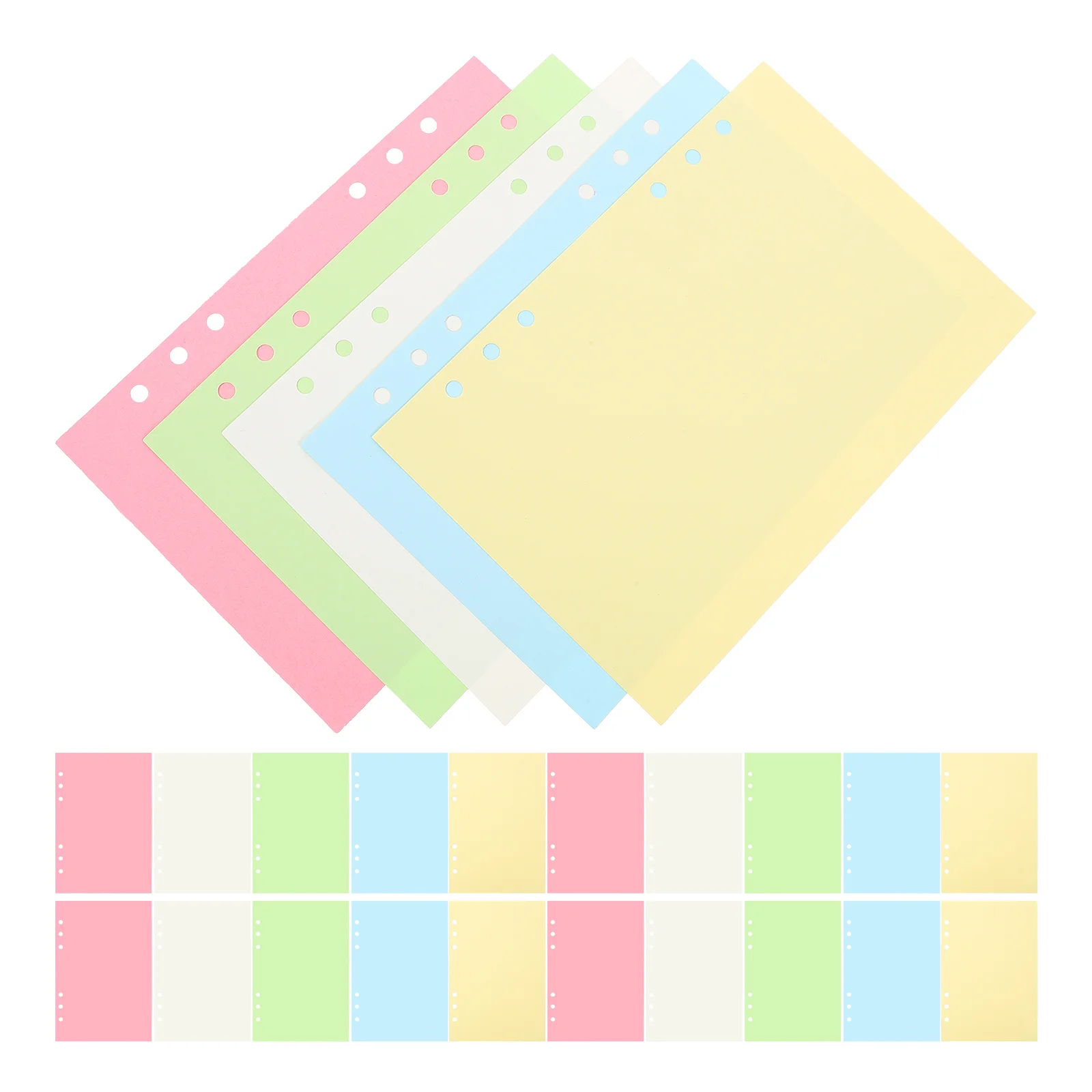 50 hojas de cuaderno de hojas sueltas, recambios de papel para libreta, relleno de carpeta, inserciones desmontables para