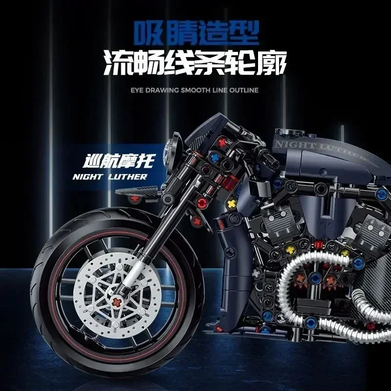 Technische motorfiets bouwstenen bakstenen Harleys motor locomotief Road Racer speelgoed voor kind Kerstmis Nieuwjaar cadeau
