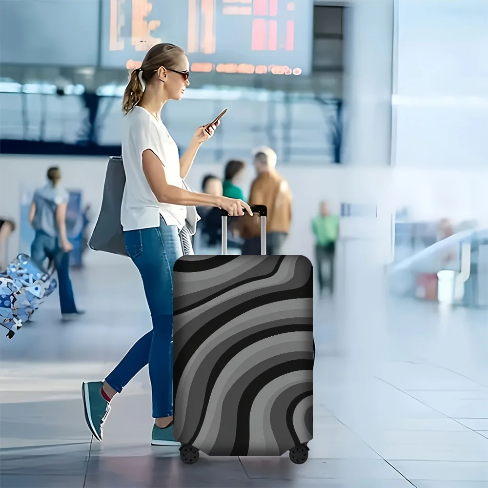 

1 PC Abstract Stripe Print Luggage Cover for luggage sizes 18-32 inches; dust and elastic travel accessories to effectively p