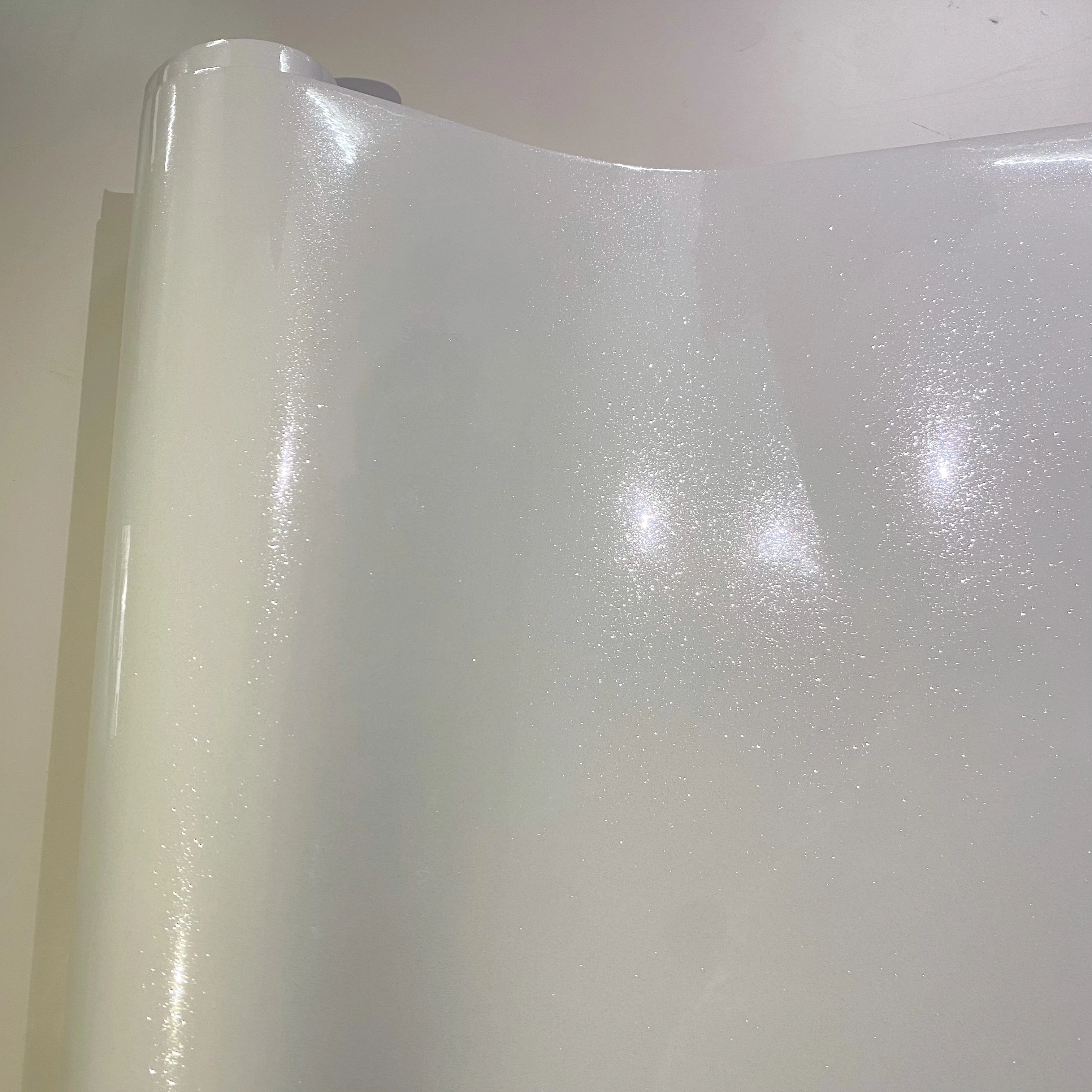 PET Ultra Glossy White Pearl Glitter Metallic Car Vinyl Wrap Film Self Adhesive Air Release DIY Sticker Motorcycle Decal