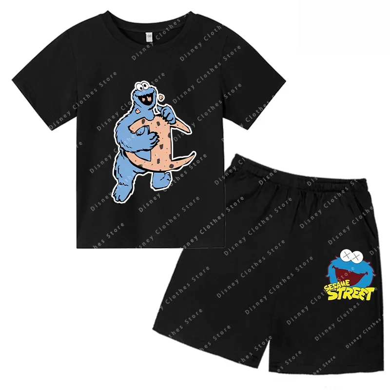 Kids Summer Short Sleeve Girls & Boys T shirt The Sesame Street Elmo Cartoon Print Children's T-shirt Funny Baby Clothes