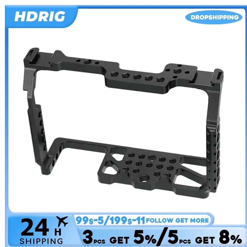 HDRIG Full Camera Cage with Cold Shoe Mounts & 1/4