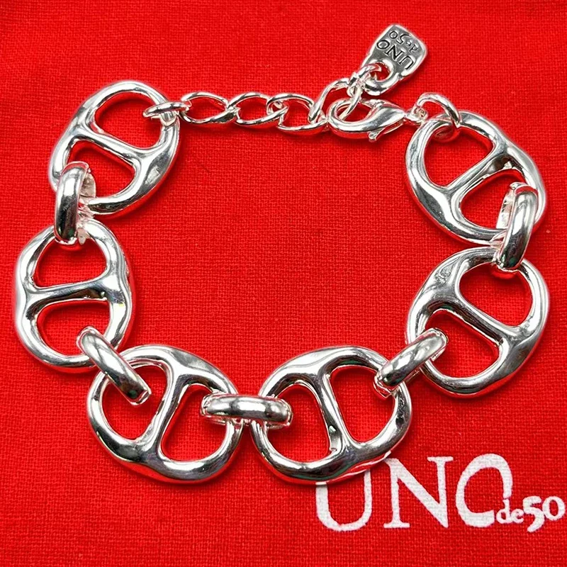 

2023 New UNOde50 Hot Selling Spanish Creativity Exquisite Irregular Heart shaped Bracelet Women's Romantic Jewelry Gift Bag