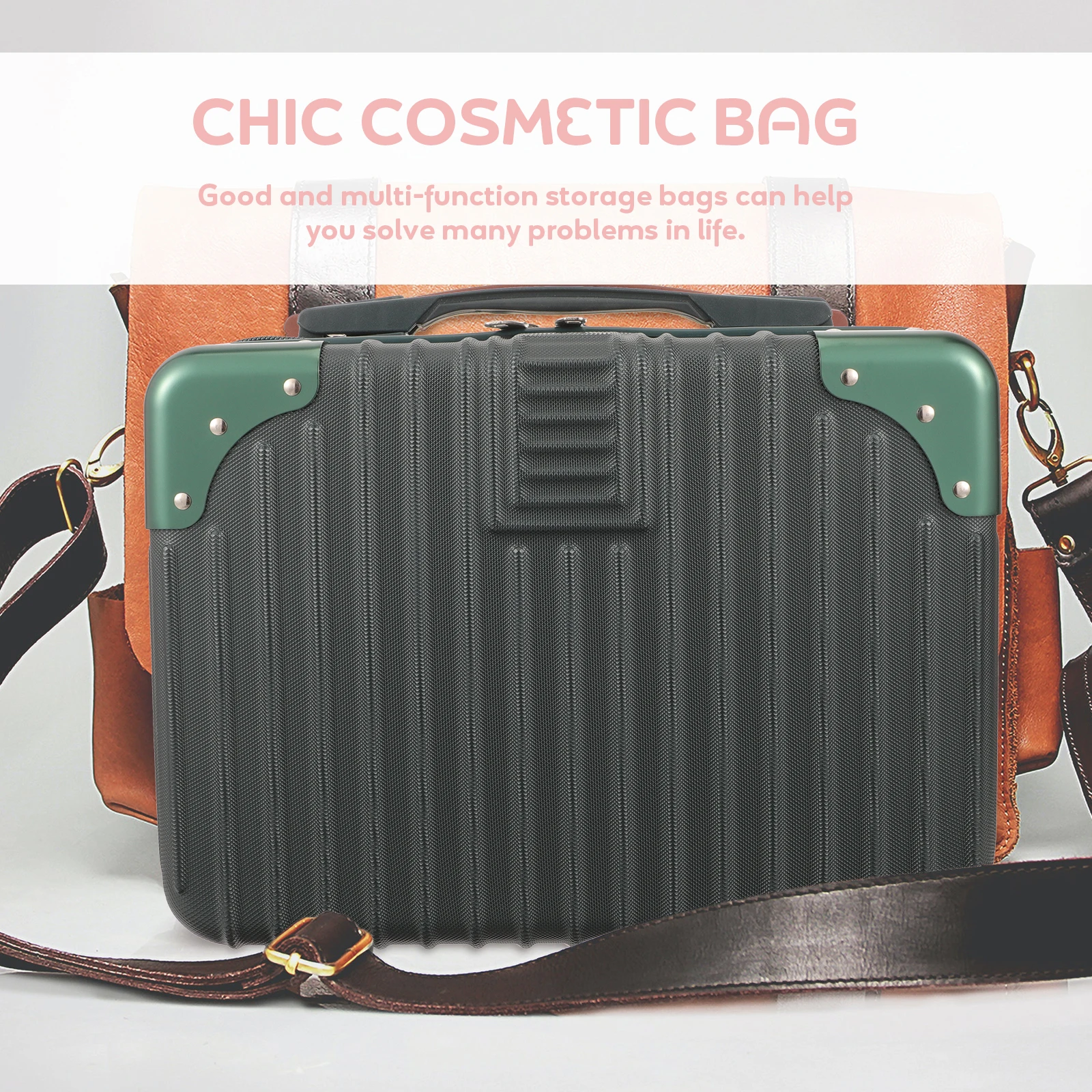 

14-Inch Durable Portable Makeup Suitcase Waterproof Travel Storage Case Handheld Cosmetics Organizer 14-Inch Suitcase