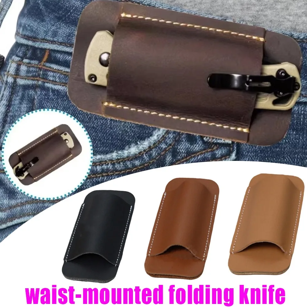 PU-Leder Klappmesser-Etui Outdoor Taktische Tasche Taschenlampen-Aufbewahrungstasche für Camping, Wandern und andere Outdoor-Aktivitäten 1 Stück