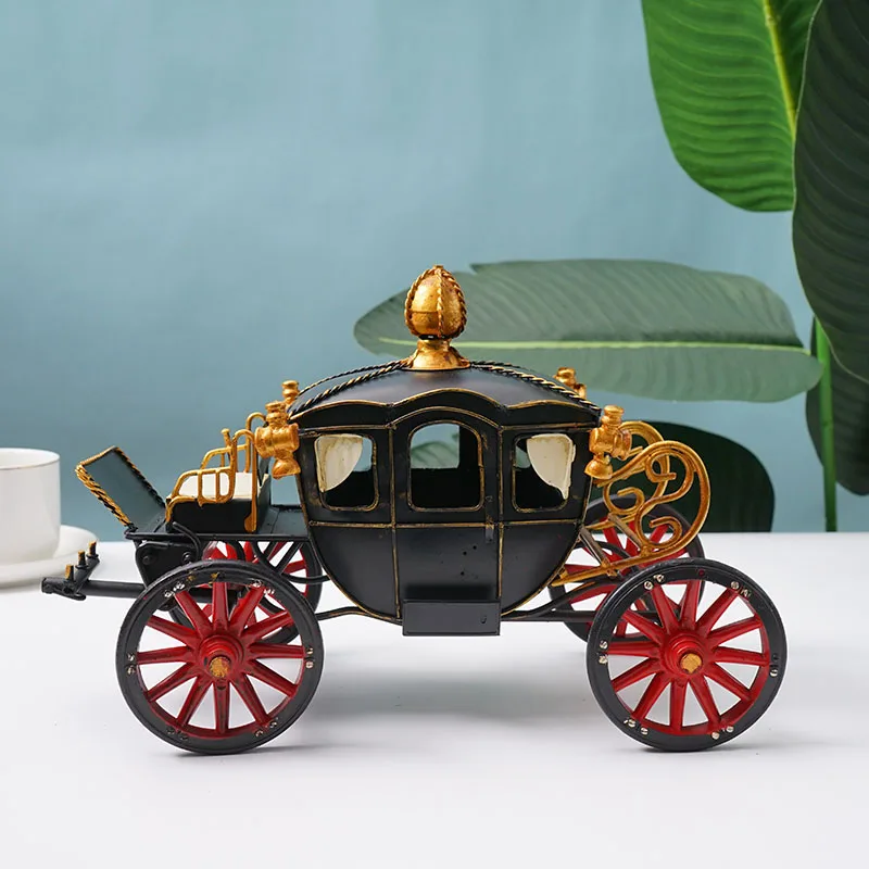 Vintage Decoration Pumpkin Car Model Metal Bedroom Home Accessories Miniature London Royal Industri