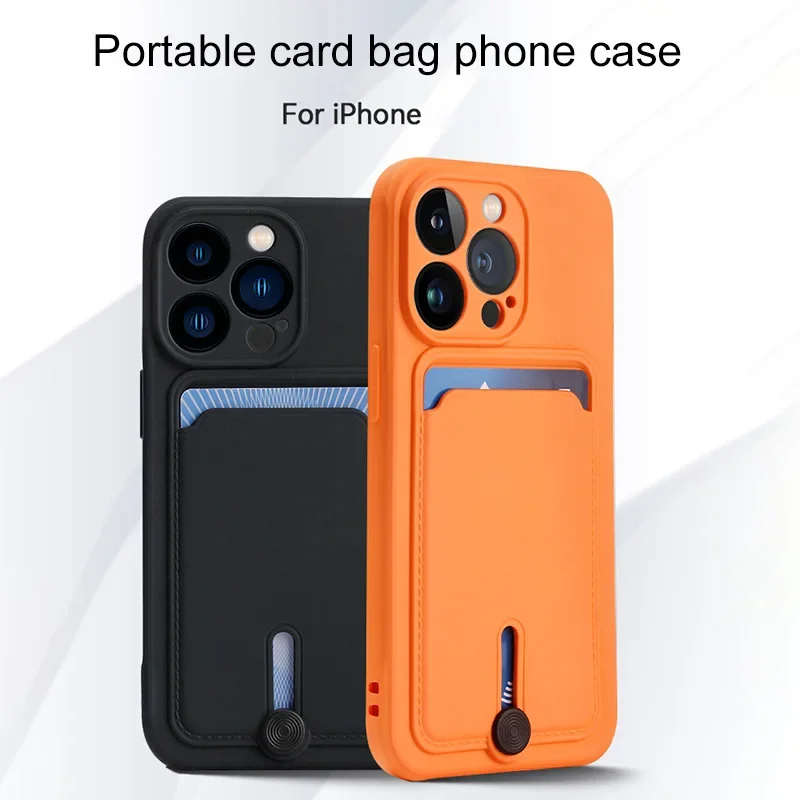 Kart tutucu telefon kılıfı ile iphone 13 14 12 11 15 pro max yumuşak kapak kılıf iphone x xs xr max funda kamera koruma