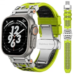 Sport Silicone Strap for Apple Watch Ultra 3 2 49mm Series 11 10 46mm Bracelet for Iwatch Series 9 8 7 6 5 SE 3 44mm 45mm Band