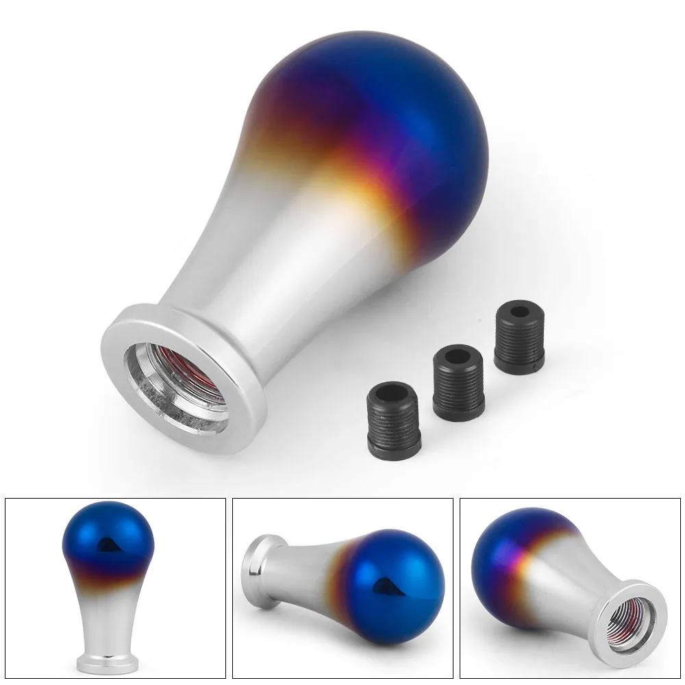 Universal blueing Gear Shift Knob Racing 80MM Shifting head Aluminium Shifter head For 8mm 10mm or 12mm Gear Lever