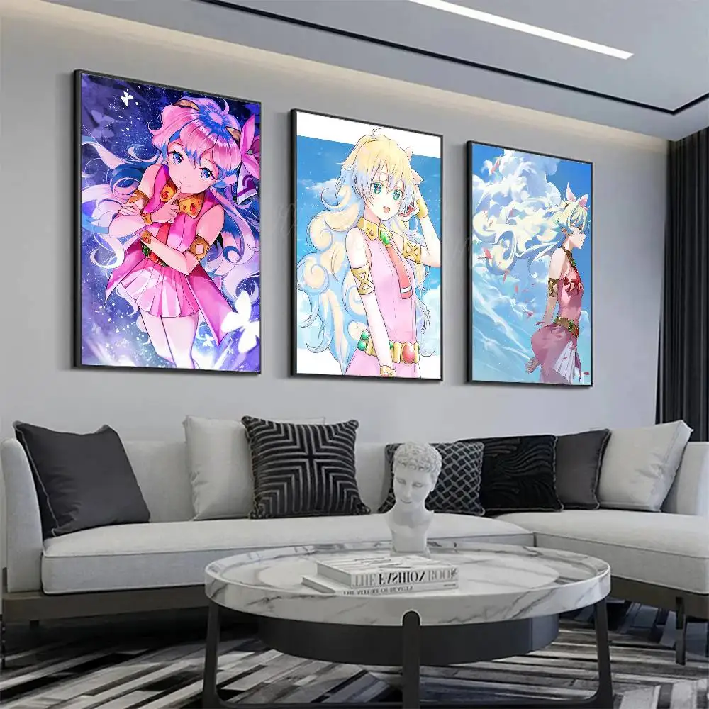 Nia Teppelin Anime Tengen Toppa Gurrun Lagann Posters Living Room Bar Cafe Quality Canvas Vintage Style Comics Painting Art Home