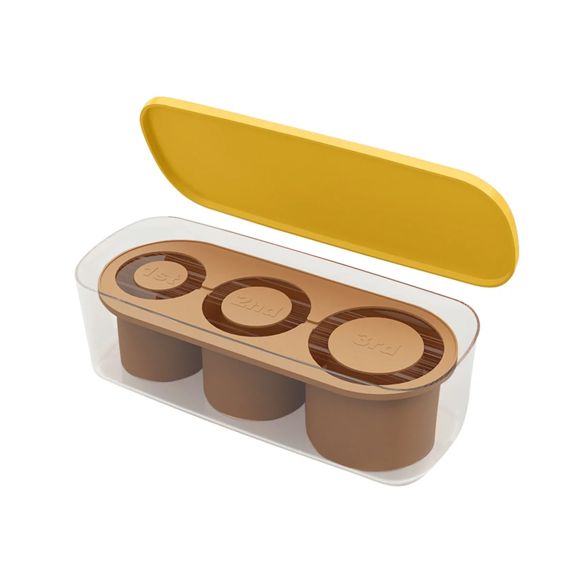 Ice-Cube Tray Silicone with Lid for Making Ice-Cube Molds, for Chilling Cocktails,Whiskey,Drinks,Coffee (Brown)