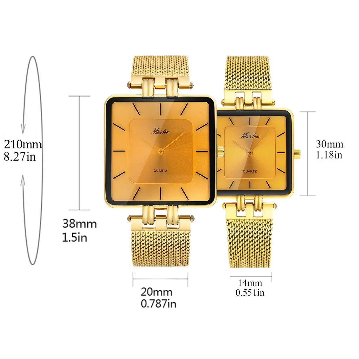 Orologi da coppia di moda per gli amanti degli uomini e delle donne Orologi da polso al quarzo impermeabili classici semplici quadrati con cinturino in maglia d'acciaio Trasporto di goccia