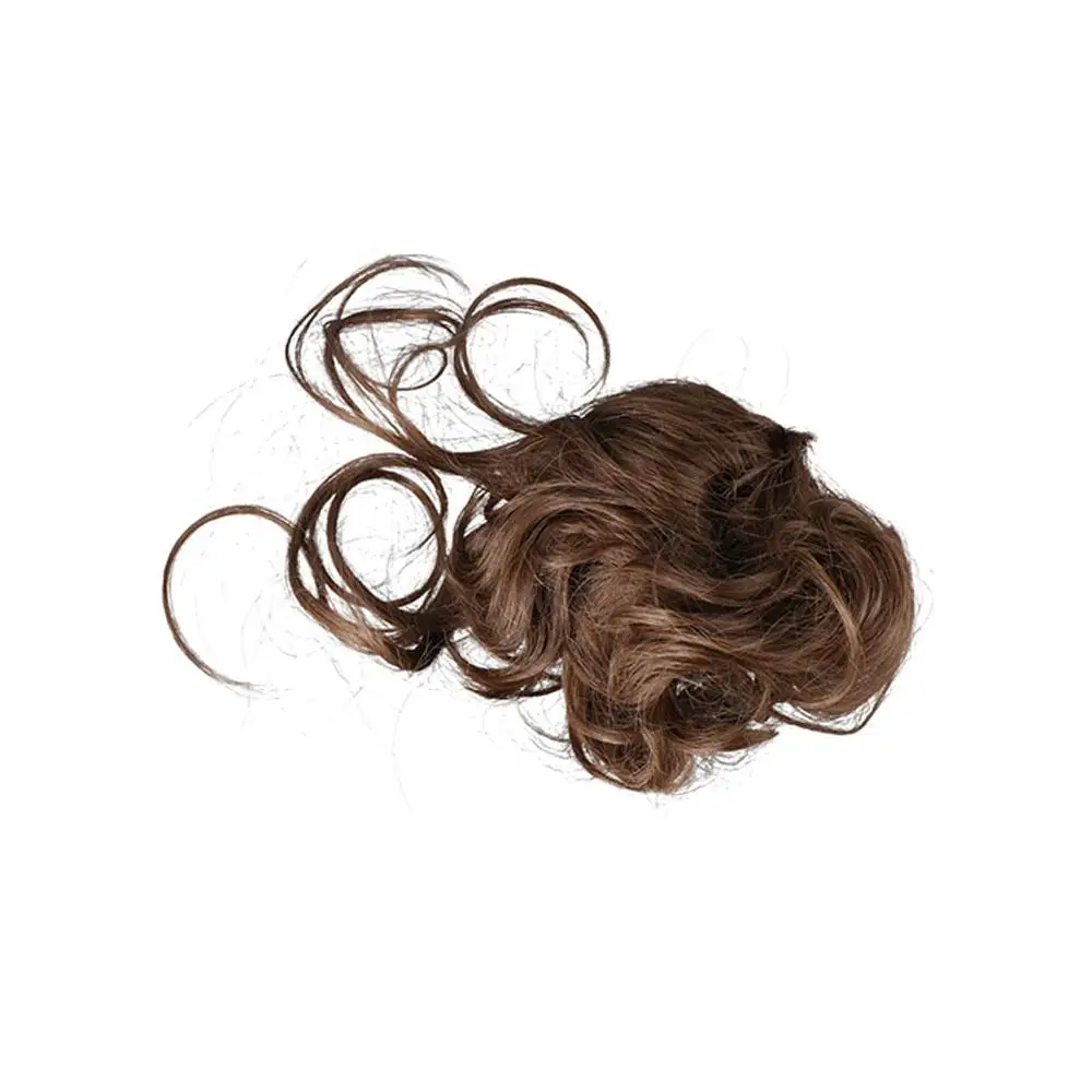 Female Brown Hair Accessories Updo Hairpiece False Hair Pieces Synthetic Hair Bun Long Beard Chignon Messy Curly Hair Bun