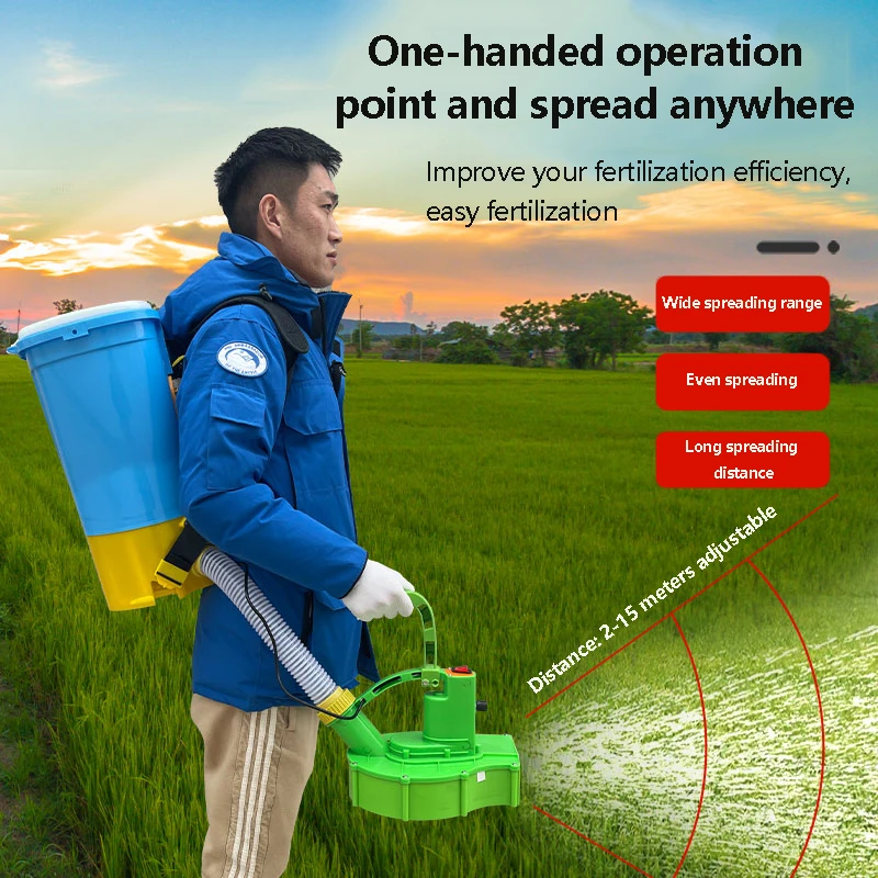 Backpack Electric Fertilizer Applicator Spreader Multifunctional Agricultural Fertilizer Machine Fully Automatic Seeder