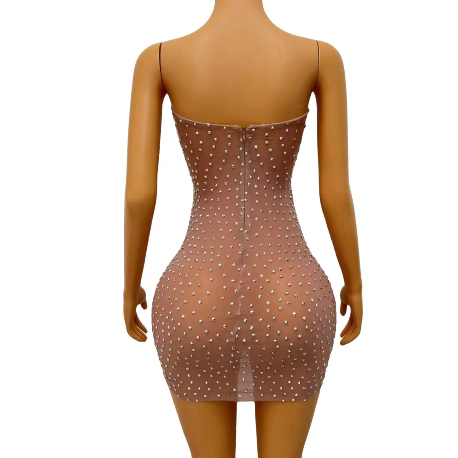 Precioso vestido de fiesta de cumpleaños de malla transparente para mujer, Vestidos de Fiesta Cortos de niña negra de cristal, vestidos sexys de fiesta de graduación, Manzuan