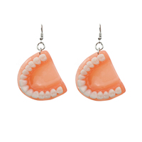 Exaggerated False Teeth Weird Earrings Personality Creative Tooth Big Unusual Earrings Jewelry