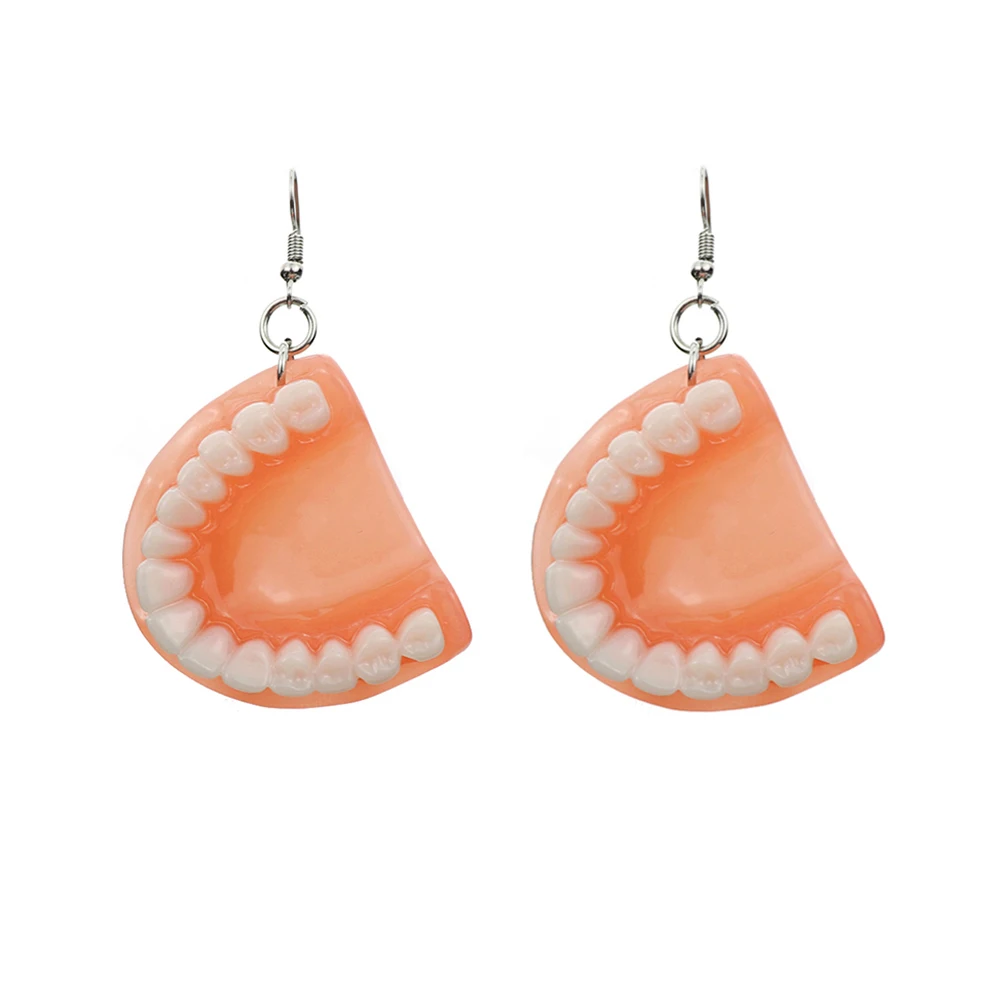 Exaggerated False Teeth Weird Earrings Personality Creative Tooth Big Unusual Earrings Jewelry