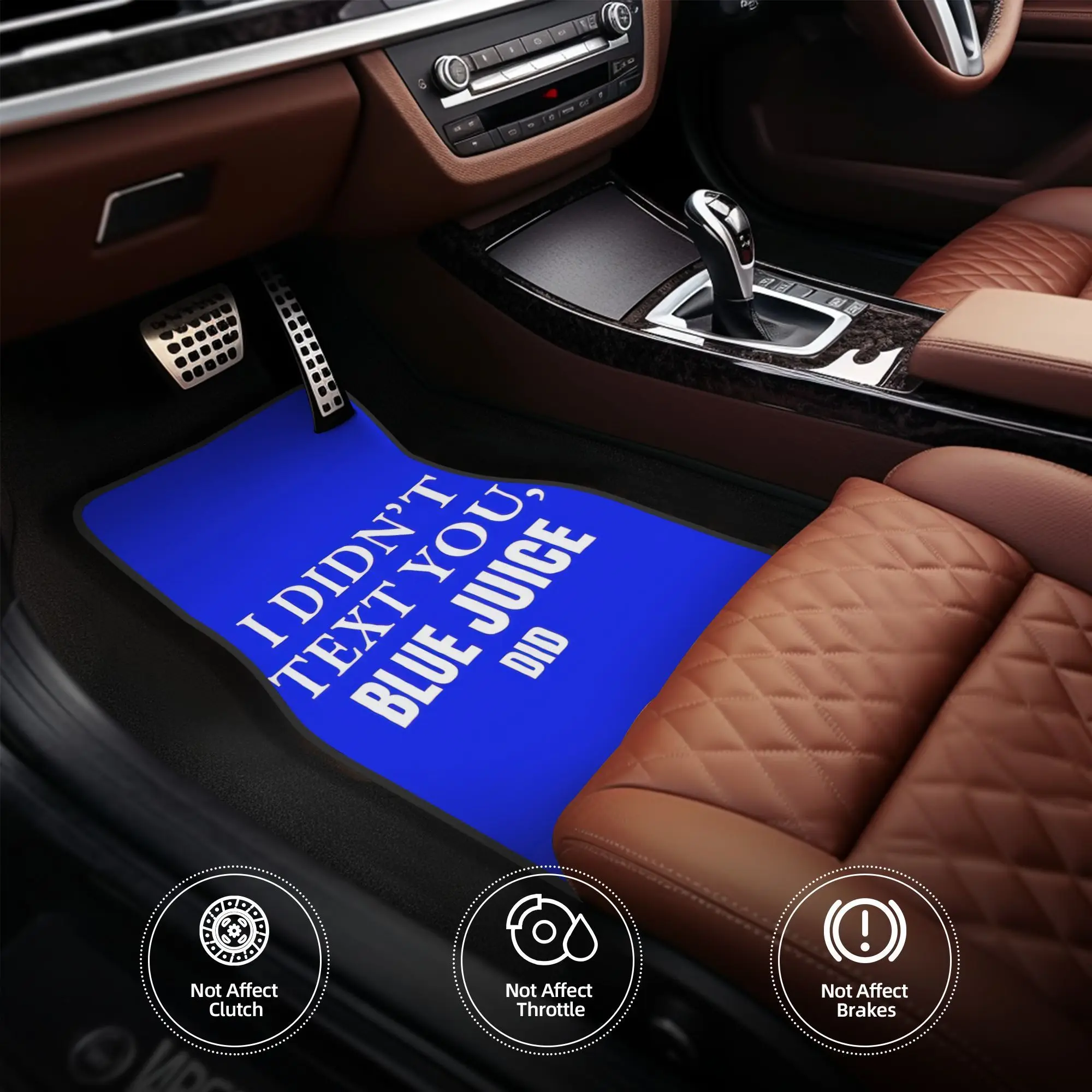 4pcs I Didn't Text You, The Blue Juice Did (31) Blue Juice Sigma Pbs Car Floor Mats,Durable Polyester Fiber,Fit For Cars,Ideal G