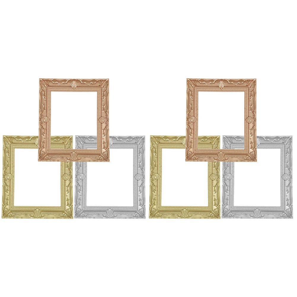 

6 Pcs Miniature Photo Frame Resin Picture Frames for Crafts Props Micro Landscape Decors House Accessory