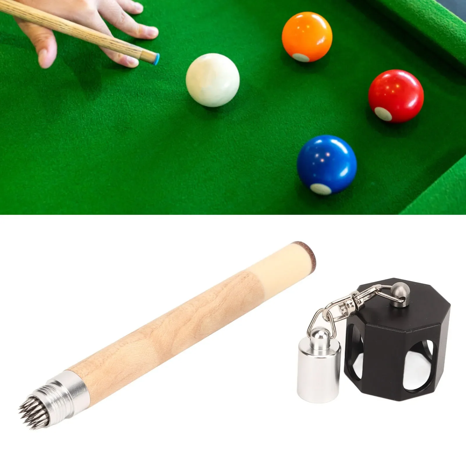 

2 In 1 Pool Cue Chalk Holder Portable Pool Snooker Chalk Holder Billiard Cue Tip Pricker