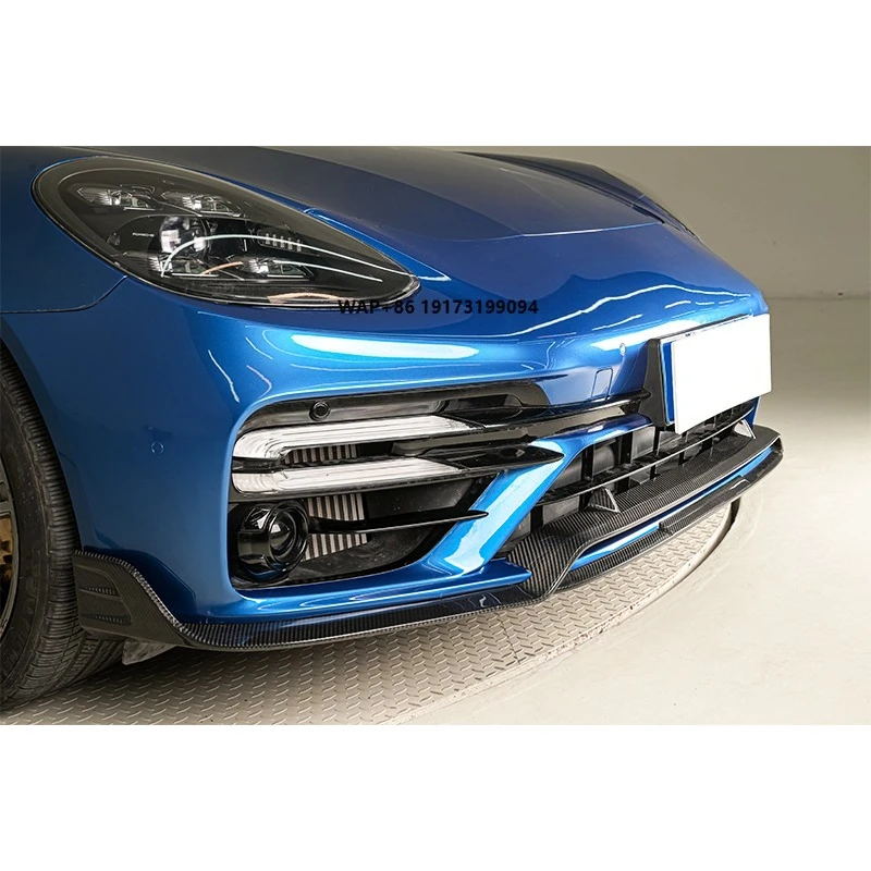 

Suitable for-Porsche-2017-2023 Panamera TurboS Front Bumper Carbon Fiber Front Lip Lower Deflector Front Spoiler for Car