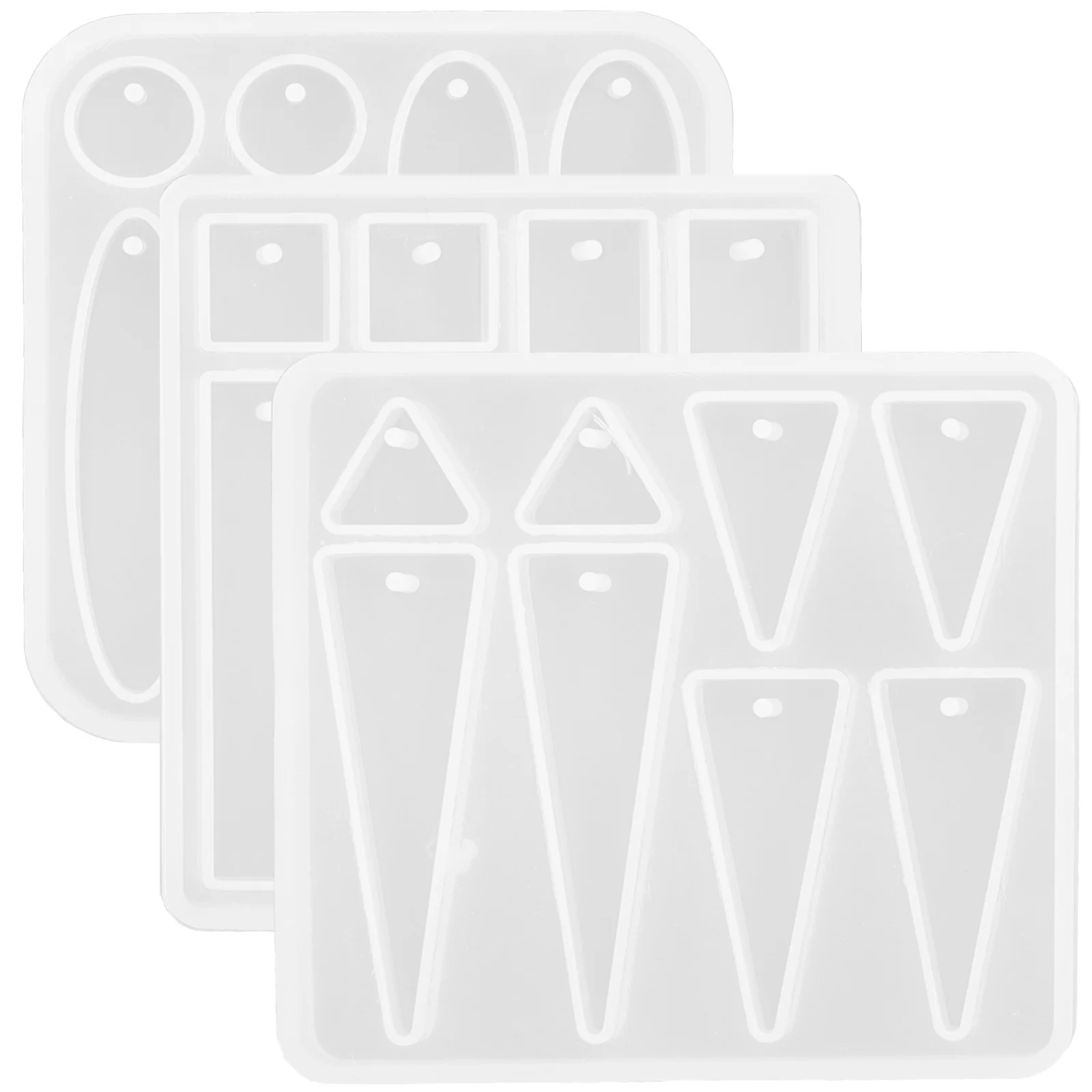 

3Pcs Earring Pendant Molds Flexible Silicone DIY Jewelry Mold Crystal Epoxy Resin Mold for Pendant Making Uv Resin Molds