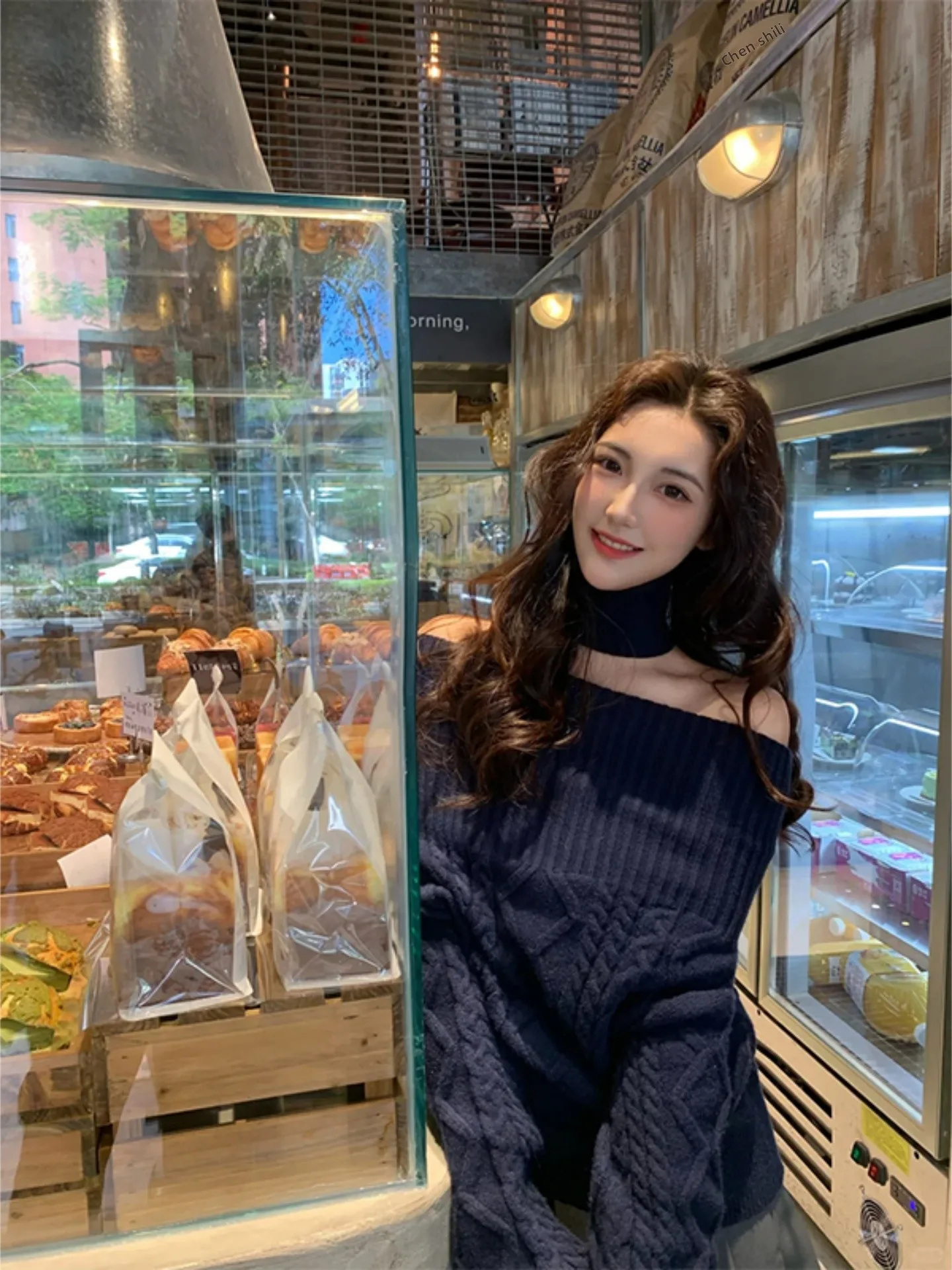 

Trendy Long Sve Knitted Sweater oulder Bared Faionable Korean Sle Women's Casual Wear Comfortable Medium Softn