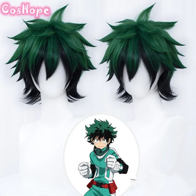 Izuku Midoriya Косплей Парик Деку Косплей Короткий Зеленый Черный Парик Косплей Аниме Парики Термостойкий Синтетический Парик