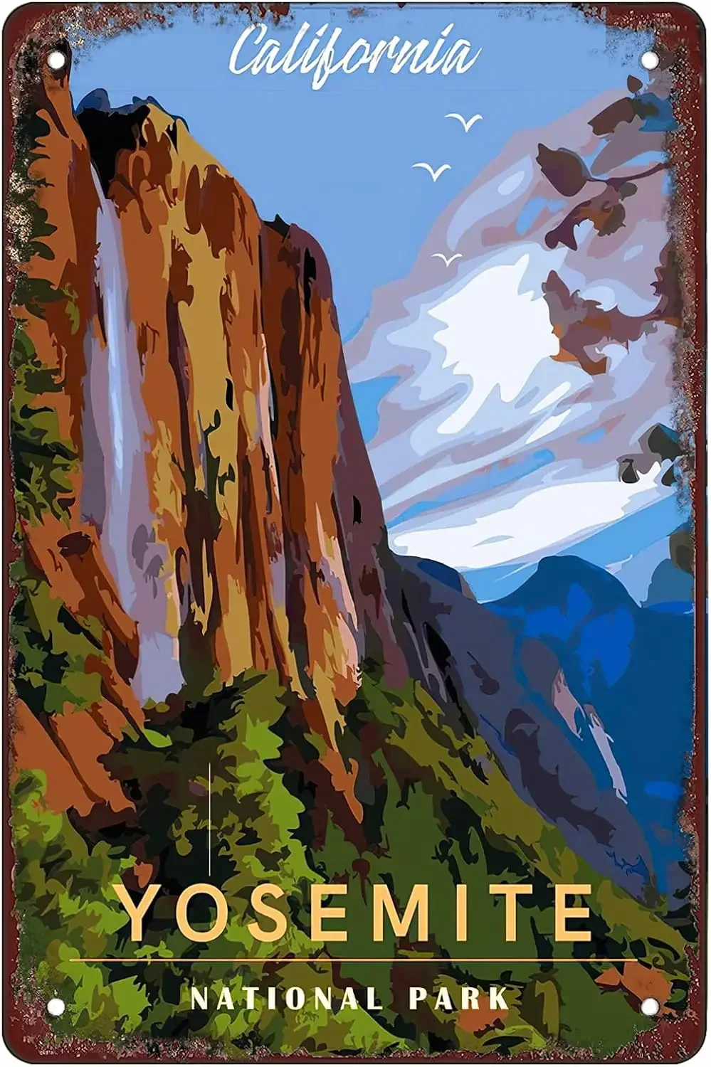 Retro Funny Metal Sign Sheet Signs Tin Sign,YOSEMITE National Park, California ,outdoor Home Wall Decoration, size:.