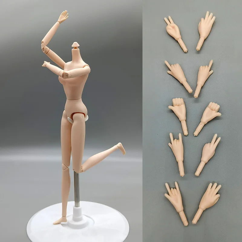 White Nude Doll Body Moveable Joints Naked Female Body For 30cm Doll 1/6 BJD Doll For Girls Cosplay Doll Toys Gifts