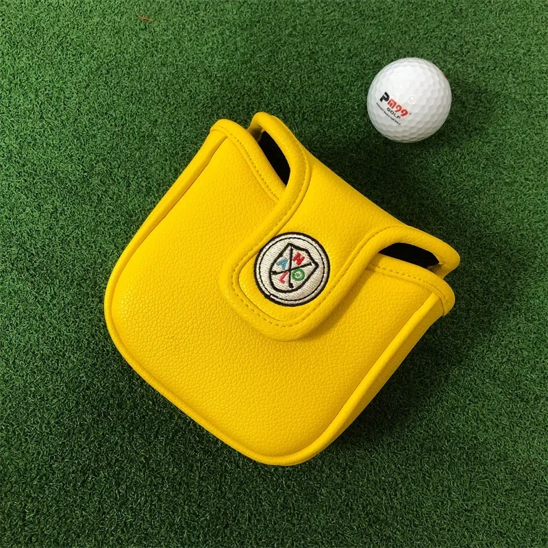 High Quality Magnet Closure Golf Putter Head Cover Leather Waterproof Half Round/Square Golf Mallet Cover Protection stamp tree