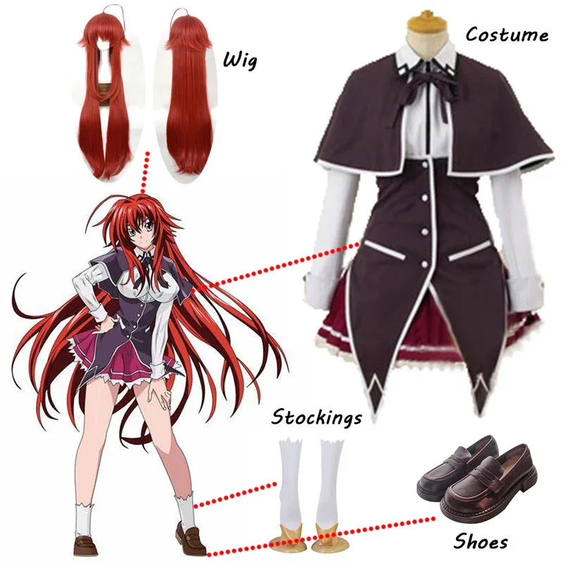 Kostum Cosplay Anime High School Dxd Rias Gremory 2025 Seragam Wanita Pakaian Halloween Dibuat Sesuai Pesanan