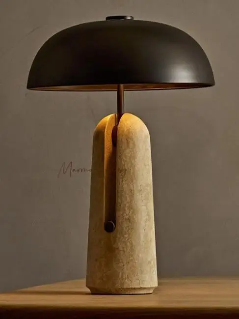 

Nordic Designer Marble Mushroom Lamp Kids Room Decor Bedside Light Creative Living Room Atmosphere Lamp