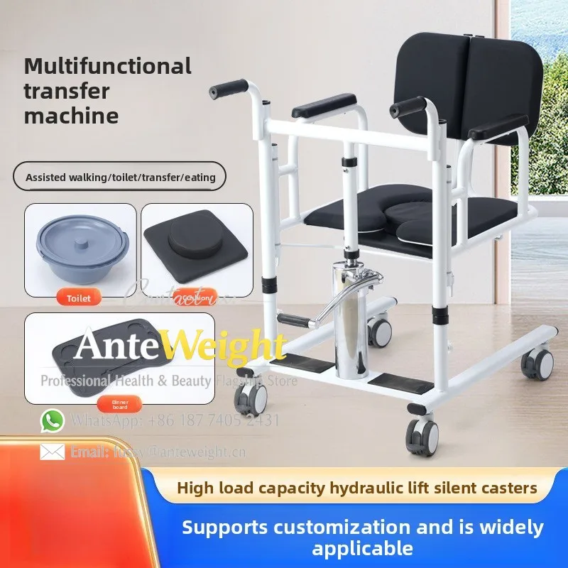 Hydraulic Patient Lift & Transfer Aid, Multi-Function Hoist for Elderly & Bedridden | Home Care Mobility & Repositioning Tool