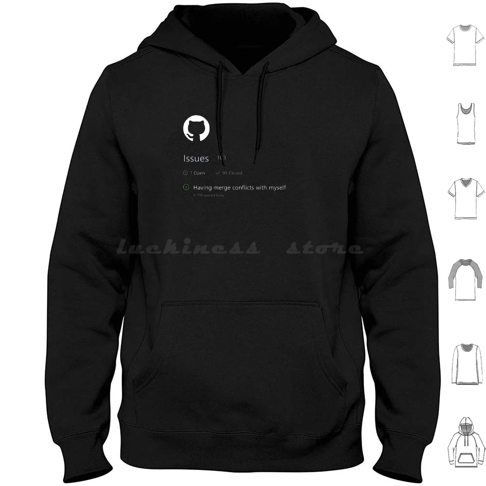 Sudadera con capucha de manga larga giit Github, programador de código de ingeniero de Software divertido