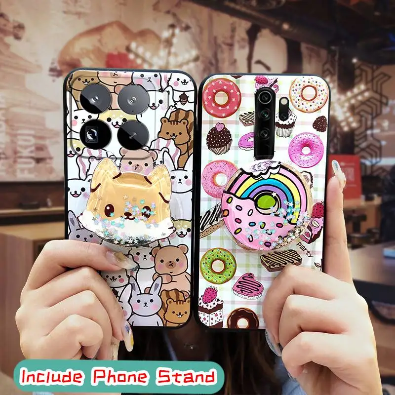 cute protective Phone Case For Xiaomi15 Pro/Mi15 Pro quicksand phone lens protection Anti-knock Fashion Design Glitter