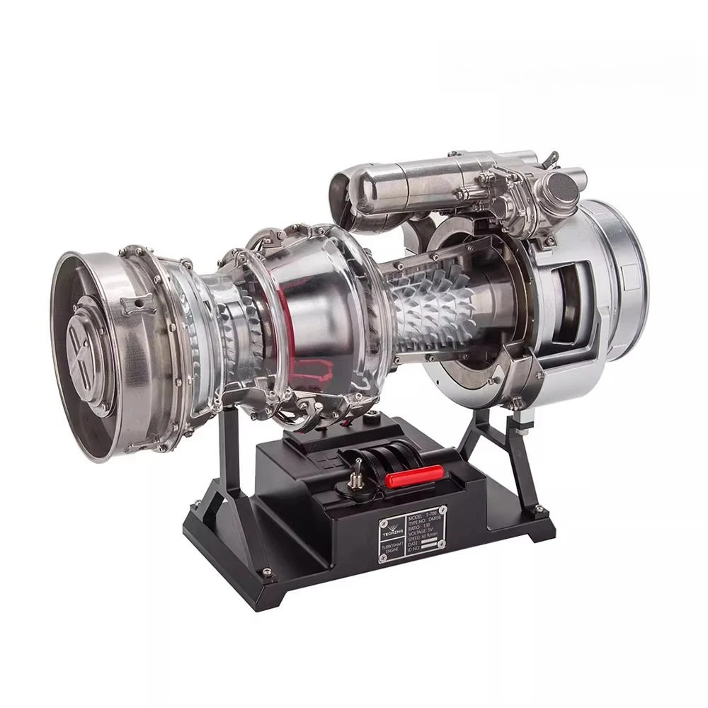 TECHING Turboshaft Aircraft Engine Model Assembly Toy Black Hawk Helicopter Turbofan Metal Engine Turbine Model with 470+ Parts