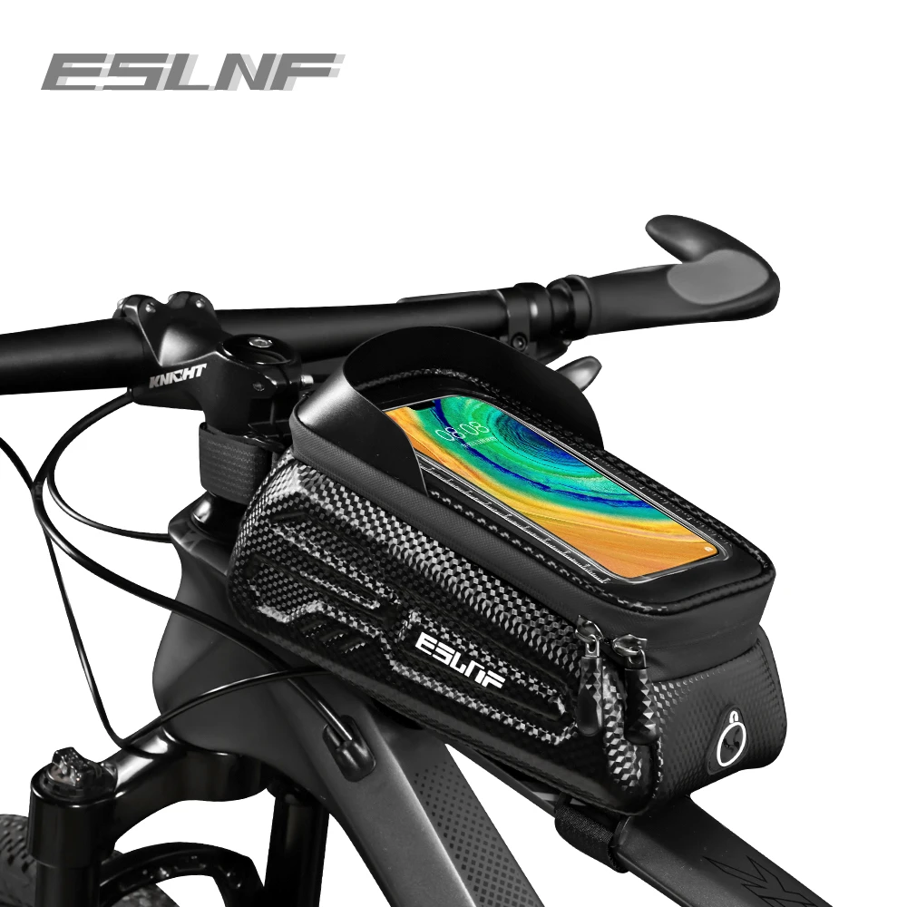 ESLNF Bicycle Bag Waterproof Touch Screen Cycling Bag Top Front Tube Frame MTB Road Bike 8 Inches Phone Case Bike Accessories