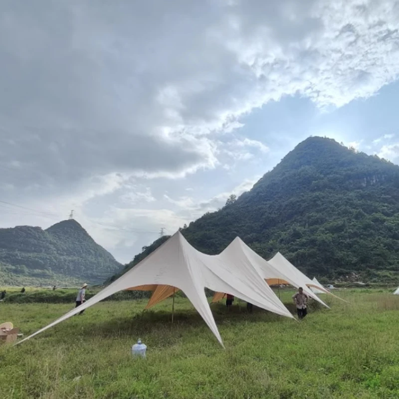 50-80 Persons 20m Outdoor Camping Waterproof Fabric Beach Sun Shade Canopy Star Wedding Stretch Tents for Event