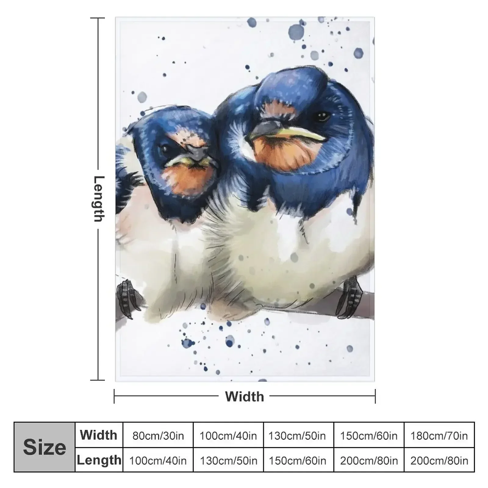 New Barn swallows Throw Blanket couch cozy soft plush fuzzy picnic outdoor blanket