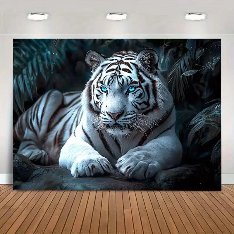 

Гобелен с лесным белым тигром, мягкий настенный художественный фон для гостиной, спальни или современного домашнего декора