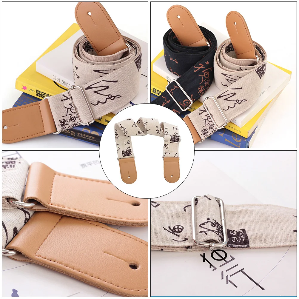

Cotton and Linen Guitar Shoulder Straps Accessory Ethnic Chinese Style Electric