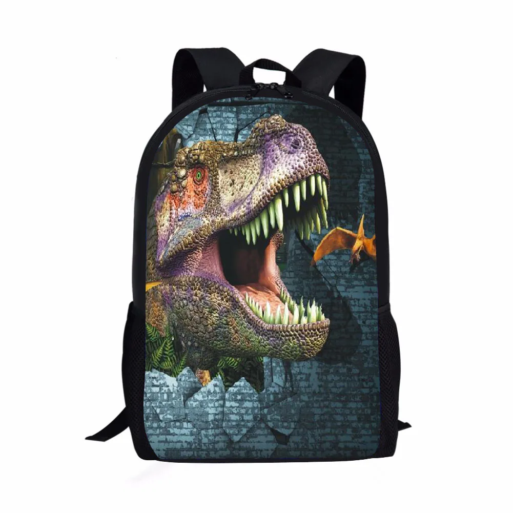 Cute 3D Dinosaur Print School Bags para crianças, Mochila infantil para meninas e meninos, Saco de livro estudantil, Mochilas de grande capacidade