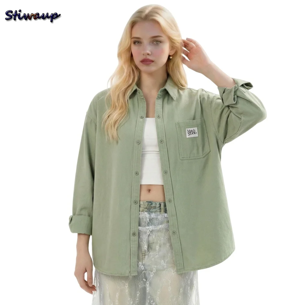 

Весенние элегантные женские блузки: распродажа, 100% хлопок, однотонные, свободные, приталенные рубашки больших размеров, повседневные модные блузки для женщин