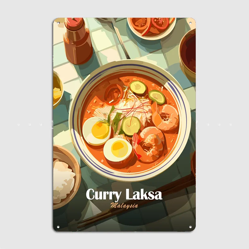 카레 락사 말레이시아 음식 빈티지 포스터 금속 간판 맞 - Home Decor Malaysia 리뷰 및 가격