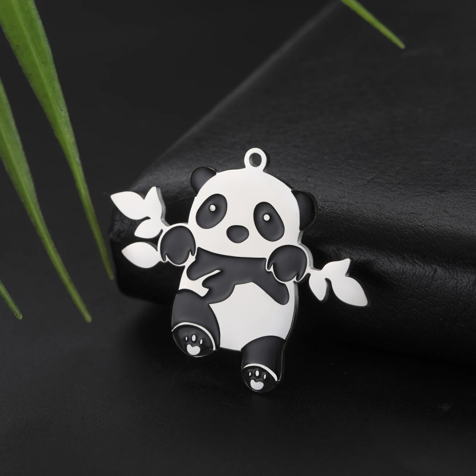 

5PCS Tone Stainless Steel Adorable Panda Pendant for DIY Jewelry