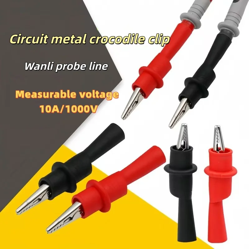 Krokodilklemmen, Testclip-Klemmset, rote schwarze Drahtspitzen, 10 A, 1000 V, Multimeter-Tester, Sonden für die Messung von Wechselstrom und Gleichstrom