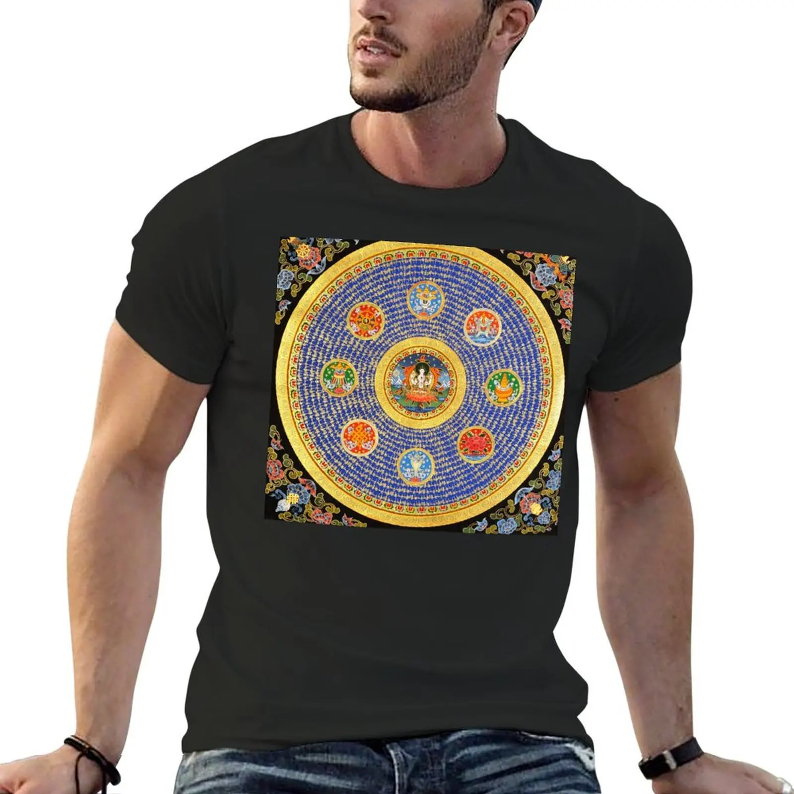 Buddhist Hindu Mandala 22 T-Shirt summer tops Aesthetic clothing Short sleeve tee mens fashion