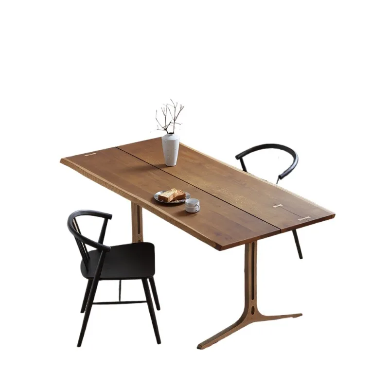 

Обеденный стол из французского импортного дуба с натуральным краем, прямоугольный, в западном стиле