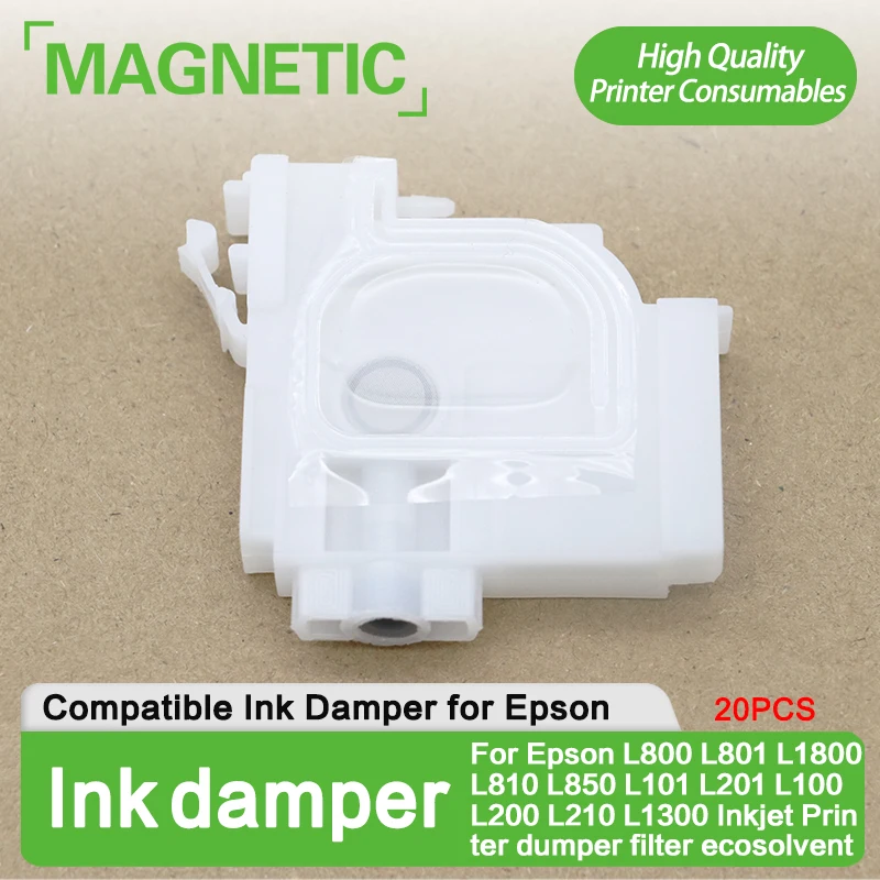 Nowy 20 szt. Tłumika atramentu do Epson L800 L801 L1800 L810 L850 L101 L201 L100 L200 L210 L1300 drukarka atramentowa filtr ecosolvent